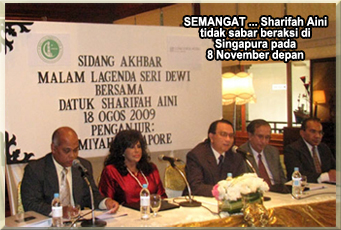 SEMANGAT ... Sharifah Aini tidak sabar beraksi di Singapura pada 8 November depan